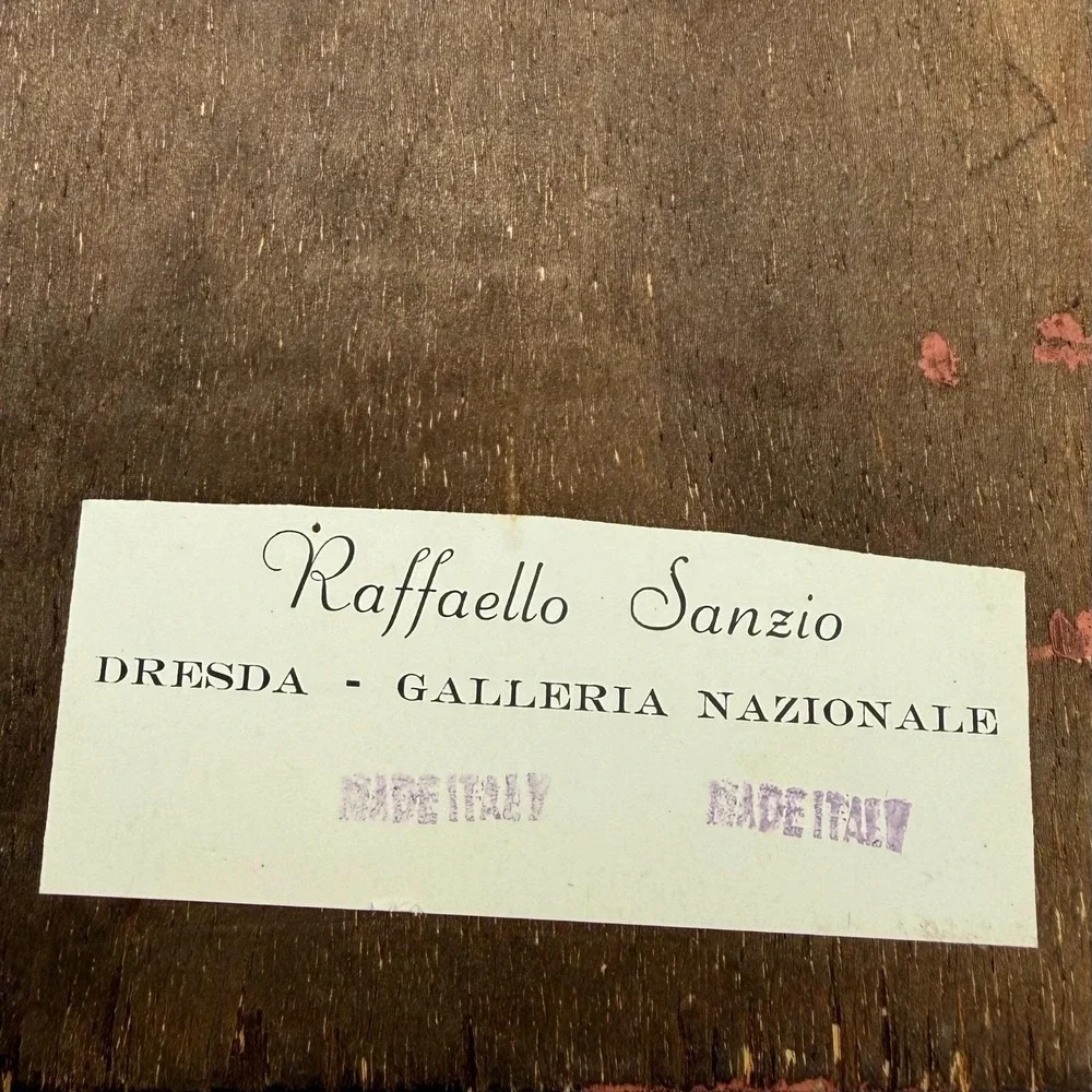 Vintage Italian Florentine Raphael Sistine Madonna Child Gold Gilt Wall Plaque